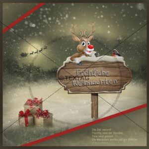 witzige E-Card mit Elch Rudolph - Weihnachts-E-Card mit Spruch ohne Werbung (137)