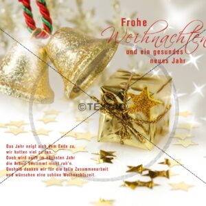 edle Weihnachts-E-Card in Gold mit Spruch, ohne Werbung (0146)