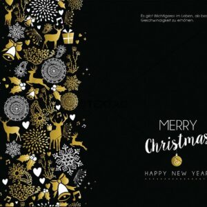Weihnachtskarte für Firmen in schwarz und gold mit Spruch, E-Card ohne Werbung (170)
