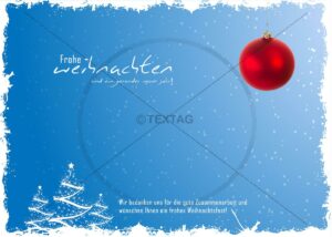 umweltfreundliche Weihnachtsgrußkarte eCard mit roter Kugel und weißen Weihnachtsbaum (238)