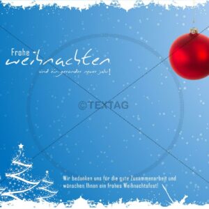 umweltfreundliche Weihnachtsgrußkarte eCard mit roter Kugel und weißen Weihnachtsbaum (238)