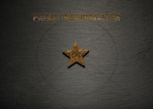 extravagante Weihnachts E-Card auf Schieferplatte mit Stern in Bronze (245)