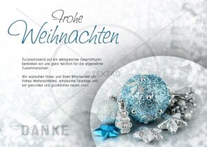 edle Weihnachtskarte für Kunden in silber & türkis • E-Card (282)