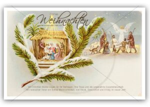 nostalgische Weihnachts-E-Card mit Krippe und hl. drei Könige (318)