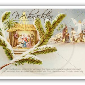 nostalgische Weihnachts-E-Card mit Krippe und hl. drei Könige (318)