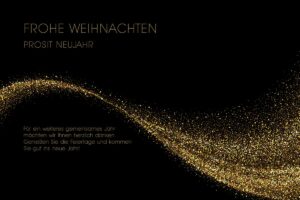 edle Weihnachts E-Card in Schwarz und Gold, geschäftlich, ohne Werbung (413)
