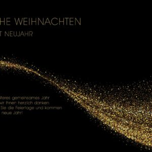 edle Weihnachts E-Card in Schwarz und Gold, geschäftlich, ohne Werbung (413)