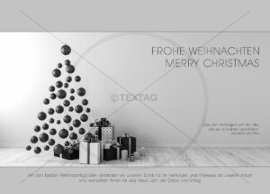 elegante Weihnachts E-Card in Grau und Weiß, geschäftlich, ohne Werbung (416)