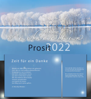 Stillvolle Neujahrs-e-Card in Blau, geschäftlich mit Spruch, ohne Werbung, (0119)