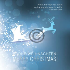 Weihnachts E-Card mit Weihnachtsmann mit Rentier-Schlitten (504)