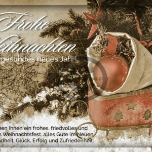 total nostalgische Weihnachts eCard in Altrose, geschäftlich, ohne Werbung (493)