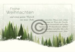 geschäftliche Weihnachts E-Card in Grün, ohne Werbung "Winterlandschaft" (499)