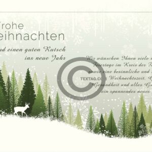 geschäftliche Weihnachts E-Card in Grün, ohne Werbung "Winterlandschaft" (499)
