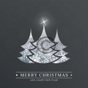 Merry Christmas, Weihnachts E-Card in grau, mit Spruch englisch (512)