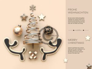stylische, geschäftliche Weihnachts-E-Card, ohne Werbung in Pastellfarben (0523)