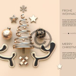 stylische, geschäftliche Weihnachts-E-Card, ohne Werbung in Pastellfarben (0523)