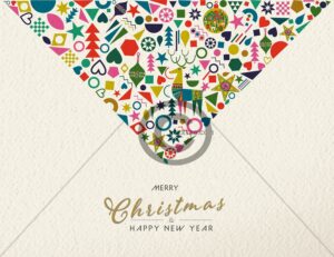 abstrakte, geschäftliche Weihnachts-E-Card "Weihnachtspost" ohne Werbung, Spruch EN (0524)