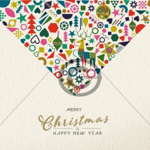 abstrakte, geschäftliche Weihnachts-E-Card "Weihnachtspost" ohne Werbung, Spruch EN (0524)