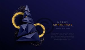abstrakte, geschäftliche Weihnachts eCard in Dunkelblau, ohne Werbung, Englisch (527)