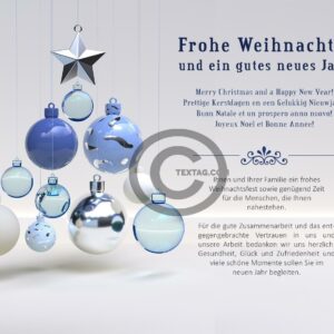 stylische Weihnachts E-Card für Kunden in Weiß & Blau, ohne Werbung (530)