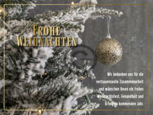 umweldfreuntliche, geschäftliche Weihnachts E-Card in Grau und Gold (536)
