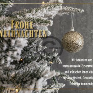 umweldfreuntliche, geschäftliche Weihnachts E-Card in Grau und Gold (536)