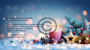 umweltfreundliche, nostalgische Weihnachts E-Card in Blau mit Spruch, ohne Werbung (539)
