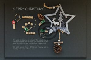 umweltfreundliche, nostalgische Weihnachts E-Cards für Kunden in Grau - Spruch EN (0541)