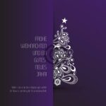 abstrakte, geschäftliche Weihnachts eCard in violett, Spruch in DE, ohne Werbung (553)