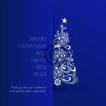 abstrakte, geschäftliche Weihnachts eCard in blau, Spruch in EN, ohne Werbung (554)