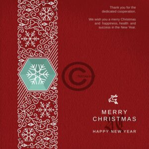 umweltfreundliche, geschäftliche Weihnachts eCard in rot und weiß, Spruch auf englisch (560)