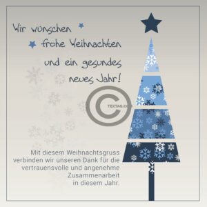 umweltfreundliche, geschäftliche Weihnachts E-Card in Grau und Blau mit Spruch, ohne Werbung (567)