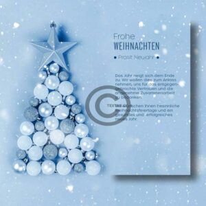 umweltfreundliche, Weihnachts E-Card in Pastellblau mit Spruch, ohne Werbung (573)