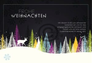 umweltfreundliche Weihnachts E-Card, ohne Werbung "Winterlandschaft mit Hirsch" (576)