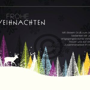 umweltfreundliche Weihnachts E-Card, ohne Werbung "Winterlandschaft mit Hirsch" (576)