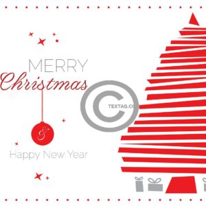 umweltfreundliche Weihnachts E-Card geschäftlich in Rot, mit Spruch in EN (585)