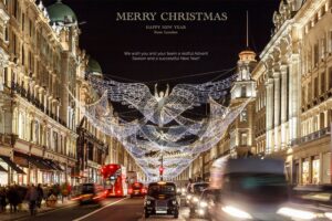 umweltfreundliche Weihnachts E-Card "London", ohne Werbung (590)