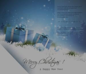 edle Weihnachts-E-Card in blau und weiß, mit mehrsprachigen Spruch, ohne Werbung (0144)