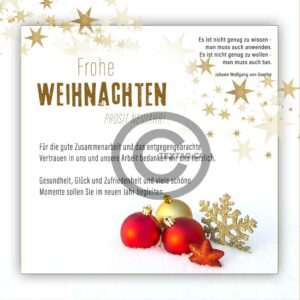 elegante Weihnachts E-Card geschäftlich in Rot, Gold & Weiß, ohne Werbung (620)