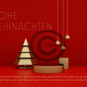 edle Weihnachts E-Card für Kunden mit Spruch in Rot und Gold (610)