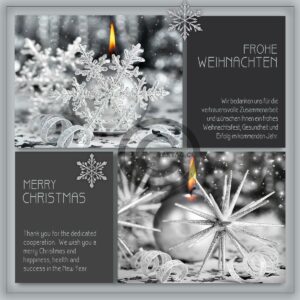 geschäftliche Weihnachts E-Card mit Spruch • Weihnachts Grußkarte in Silber (621)