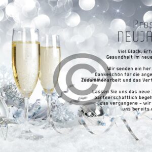 edle Neujahrsgrußkarte für Kunden, E-Card mit Spruch, ohne Werbung (643)