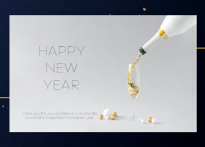 Happy New Year, geschäftliche Neujahrs E-Card, EN, ohne Werbung (649)