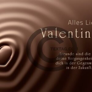 Valentinstag E-Card mit Schokolade-Herz und Spruch (0049)