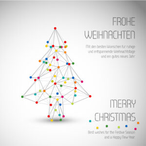 abstrakte, geschäftliche Weihnachts E-Card, ohne Werbung, mit Spruch in DE & EN (563)