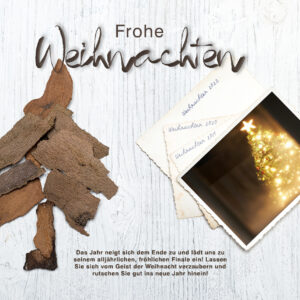 nostalgische Weihnachts eCard mit Christbaum aus Holz (232)