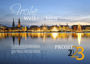 geschäftliche E-Card: Weihnachten in der Hansestadt Hamburg, mit Spruche DE/EN, ohne Werbung (207)
