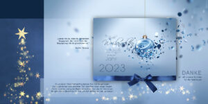 extravagante Weihnachts E-Card in blau und gold mit Spruch (271)