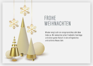 geschäftliche Weihnachtskarte E-Card in Weiß & Gold mit Spruch / DE (667)