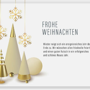 geschäftliche Weihnachtskarte E-Card in Weiß & Gold mit Spruch / DE (667)